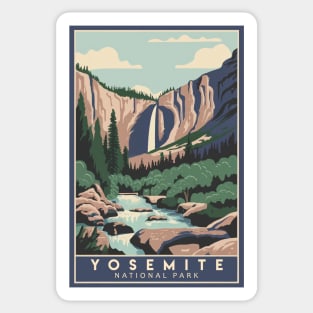 Yosemite National Park Vintage Travel Poster Sticker